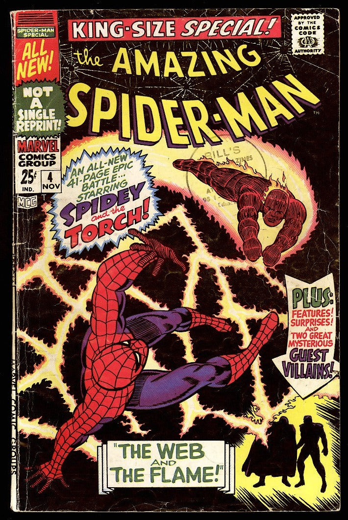 Amazing Spider-Man King Size #4 Marvel 1967 (VG-/VG) Torch App