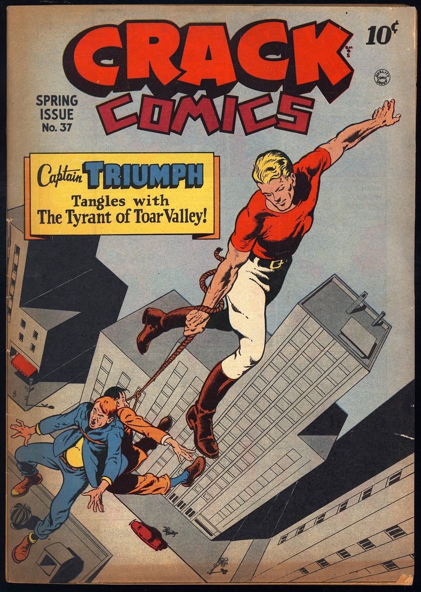 アメコミ allgrab Crack Comics #37 Quality 1945 (VG/FN) Captain Triumph! Golden Age