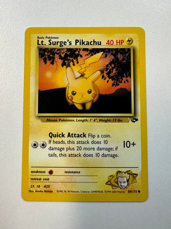 Pokémon TCG Lt. Surge's Pikachu Gym Challenge Non-Holo 84/132 MINT