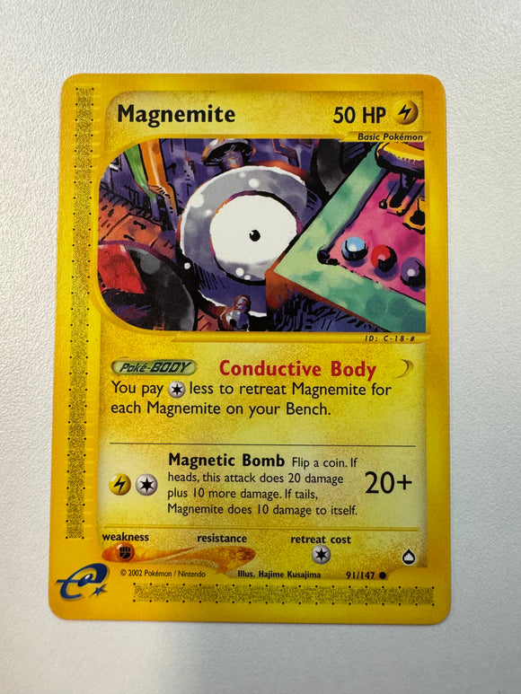 Pokémon TCG Magnemite Aquapolis 2002 Non-Holo 91/147
