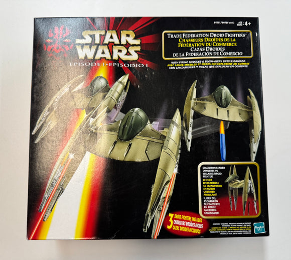 Hasbro 1998 Star Wars Episode I Trade Federation Droid Fighters CIB