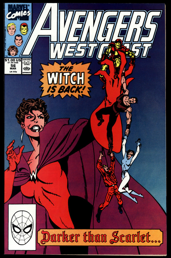 Avengers West Coast #56 Marvel 1990 (NM) 1st App Dark Scarlet Witch!