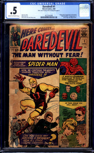 Daredevil #1 CGC .5 (1964) Origin & 1st App of Daredevil! No Back Cover