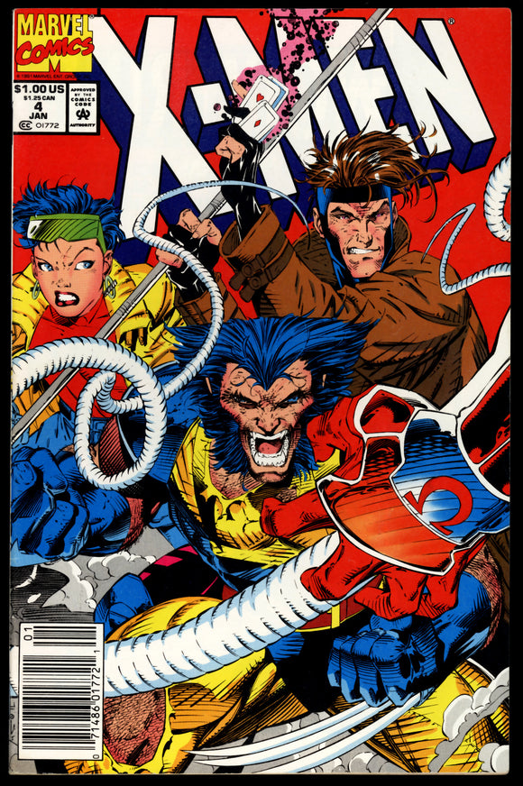 X-Men #4 Marvel 1991 (VF-) 1st Appearance of Omega Red! NEWSSTAND!