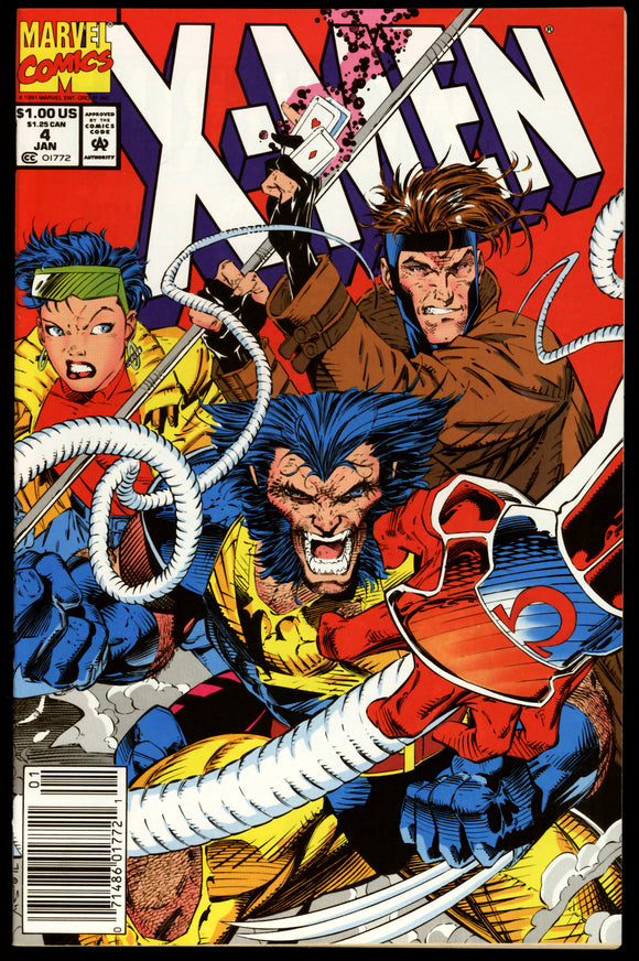 X-Men #4 Marvel 1991 (VF/NM) 1st App of Omega Red! NEWSSTAND!