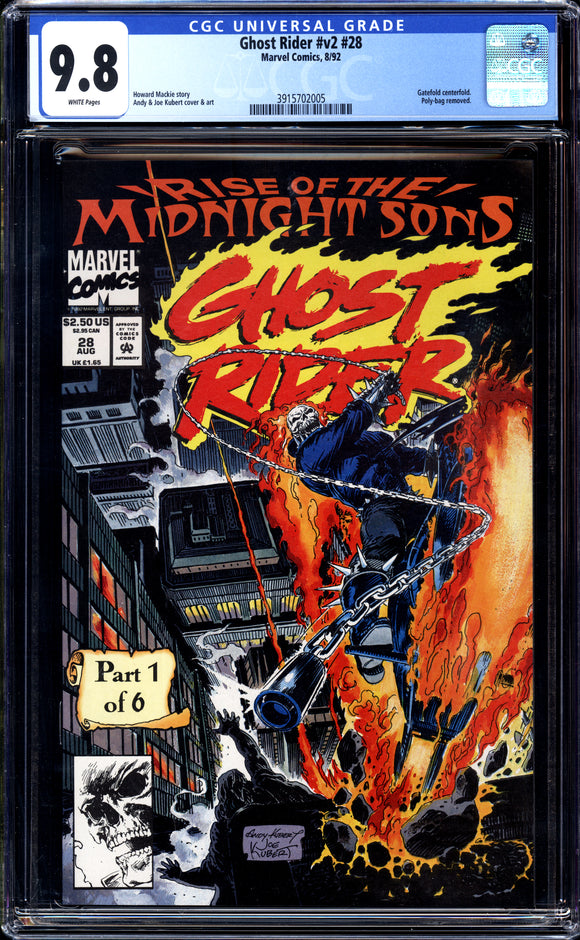 Ghost Rider Vol. 2 #28 CGC 9.8 (1992) 1st Midnight Sons Cameo!