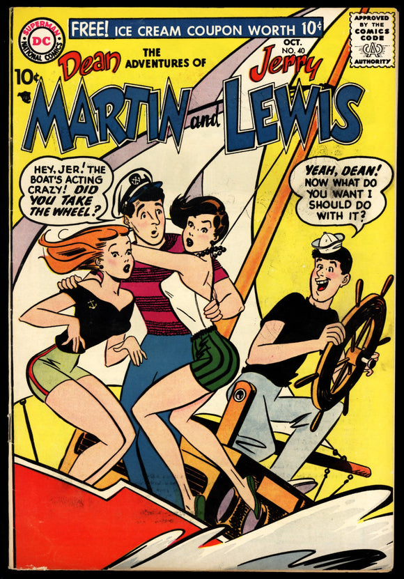 Adventures of Dean Martin & Jerry Lewis #40 DC 1957 VF+ Good Girl Cover!