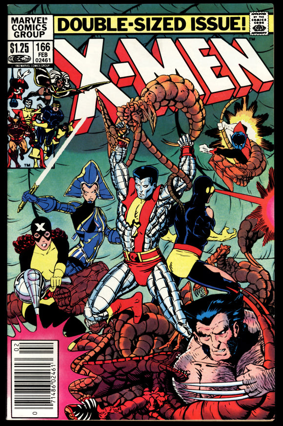 Uncanny X-Men #166 1982 (VF+) 1st Lockheed! Canadian Price Variant!