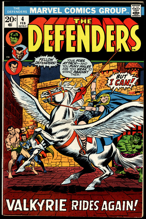 Defenders #4 1973 (VG+) 1st Barbara Norris as Valkyrie! Staple Detach