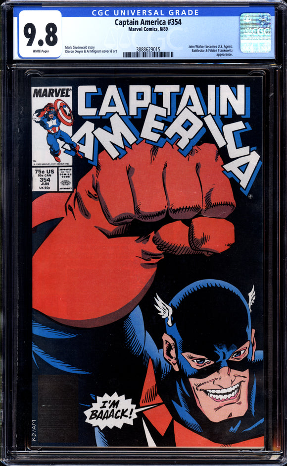 Captain America #354 CGC 9.8 (1989) 1st U.S. Agent John Walker!