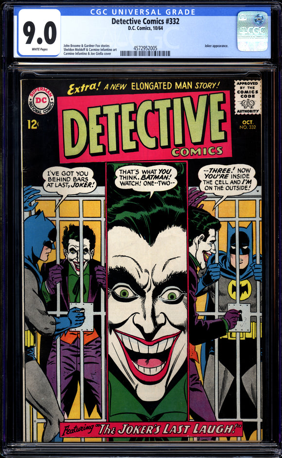 Detective Comics #332 CGC 9.0 (1964) Infantino/Giella Joker Cover!