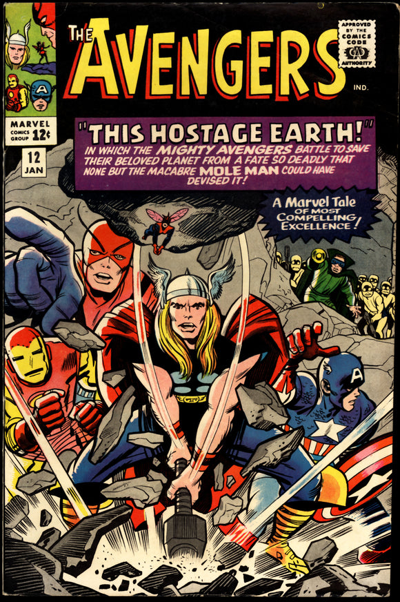 Avengers #12 Marvel 1965 (FN+) Classic Jack Kirby Cover!