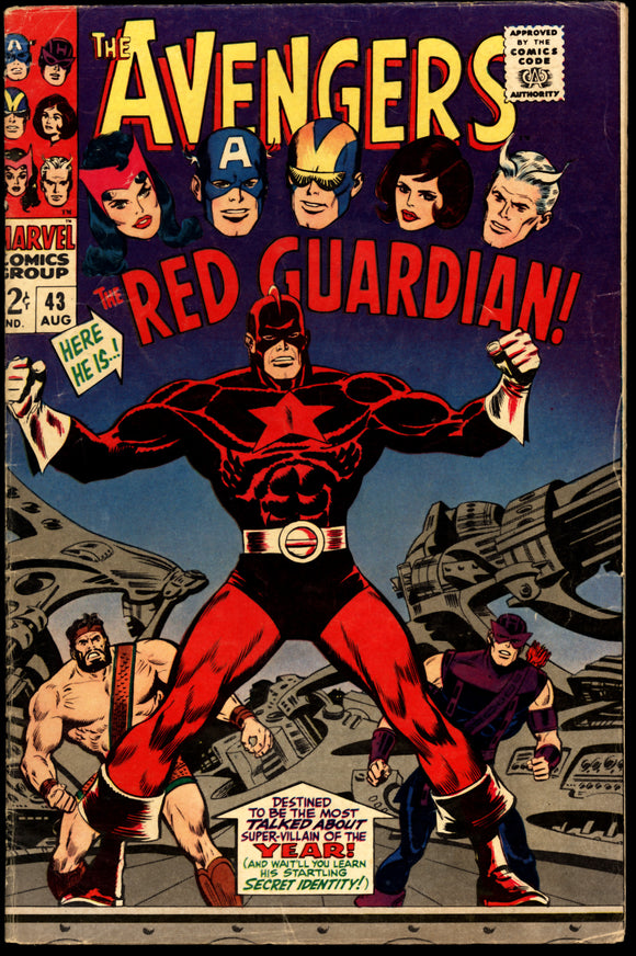 Avengers #43 VG+ Marvel 1967 1st App. of the Red Guardian!