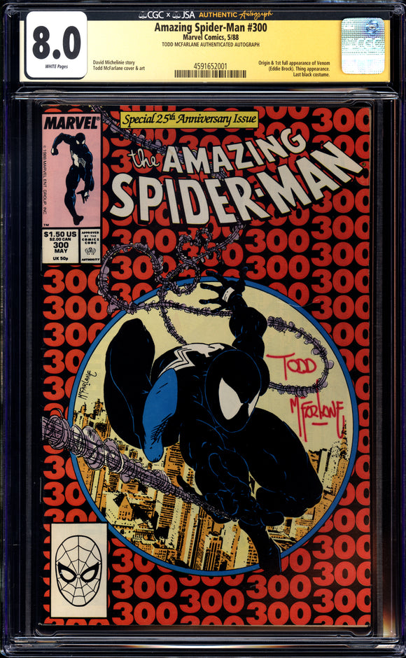 Amazing Spider-Man #300 CGC 8.0 (1988) Signed by Todd McFarlane!
