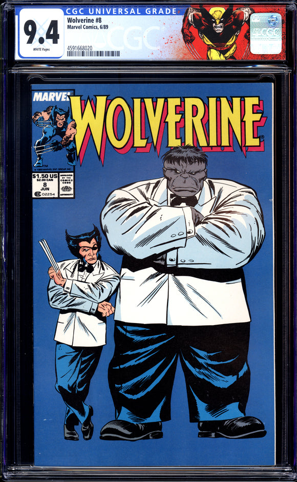 Wolverine #8 CGC 9.4 (1989) Classic Joe Fix-It & Patch Cover!