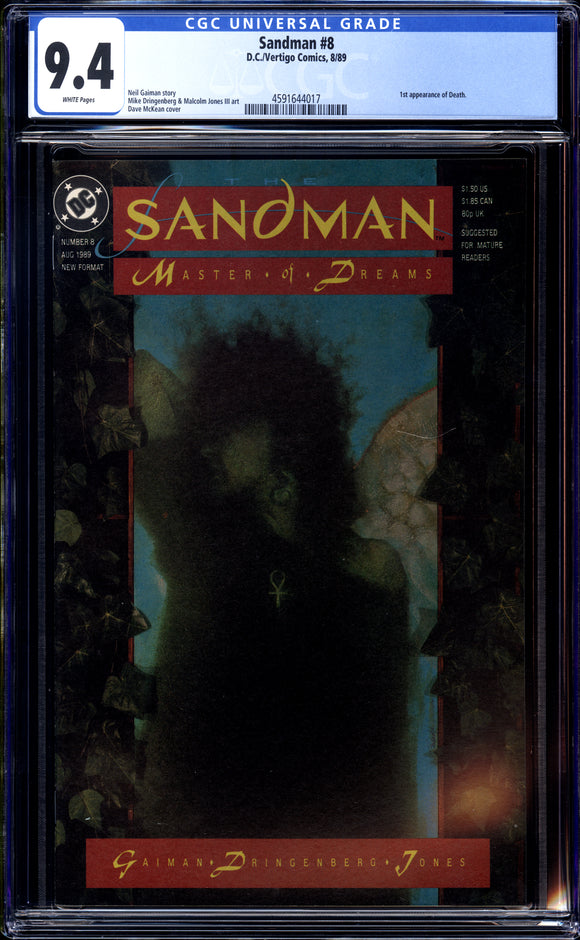 Sandman #8 CGC 9.4 (1989) 1st Appearance of Death!