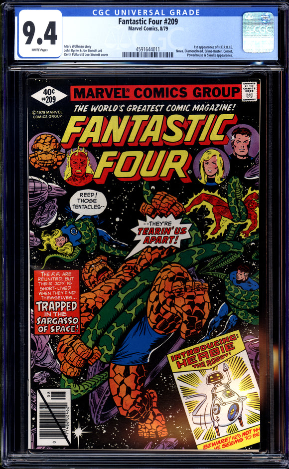 Fantastic Four #209 CGC 9.4 (1979) 1st HERBIE The Robot!