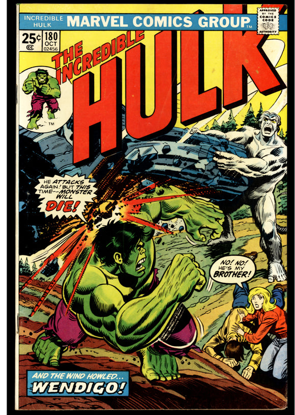 Incredible Hulk #180 FN+ 1974 1st Appearance of Wolverine in Cameo!