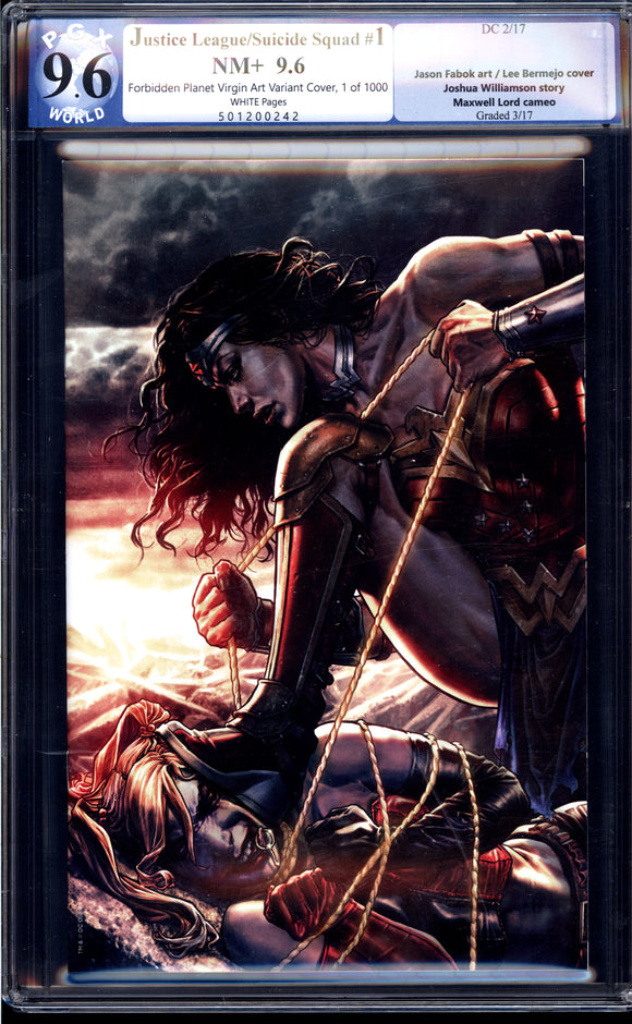 Justice League/Suicide Squad #1 PGX 9.6 Forbidden Planet Virgin 1 / 1000!