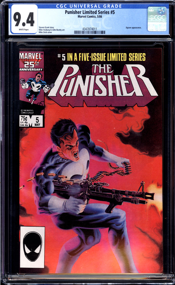 Punisher Limited Series #5 CGC 9.4 (1986) Jigsaw Appearance!