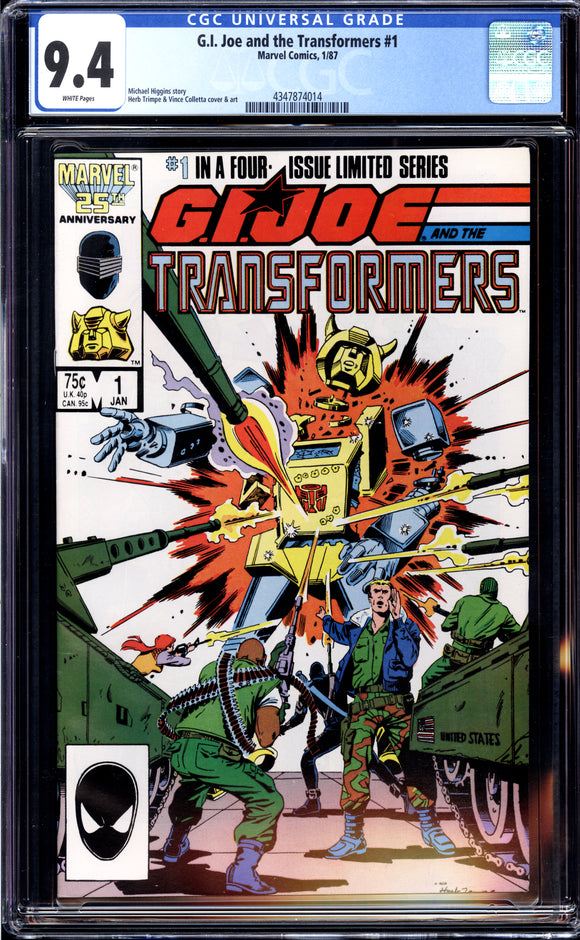 G.I. Joe and the Transformers #1 CGC 9.4 (1987) 1st Cross-over!
