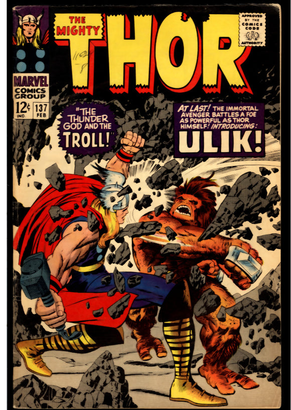 Thor #137 VG+ (1966) 1st appearance of Ulik! 2nd Lady Sif!