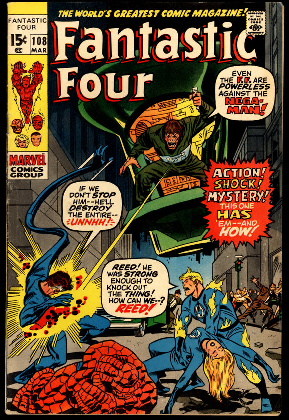 Fantastic Four #108 FN- Marvel 1971 Last Kirby Artwork!