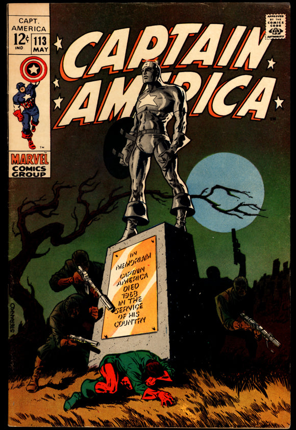Captain America #113 Marvel 1969 (FN/VF) Classic Steranko Cover!