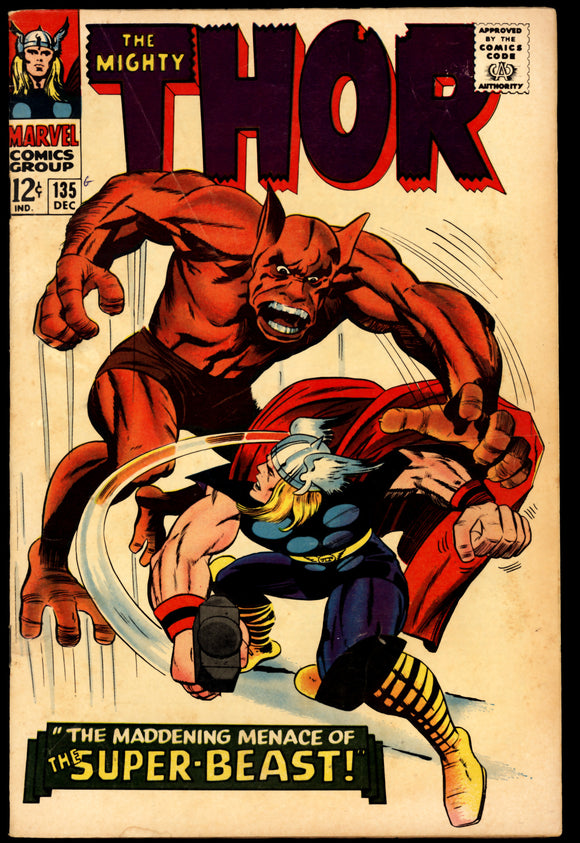Thor #135 VG+ (1966) Origin of High Evolutionary!