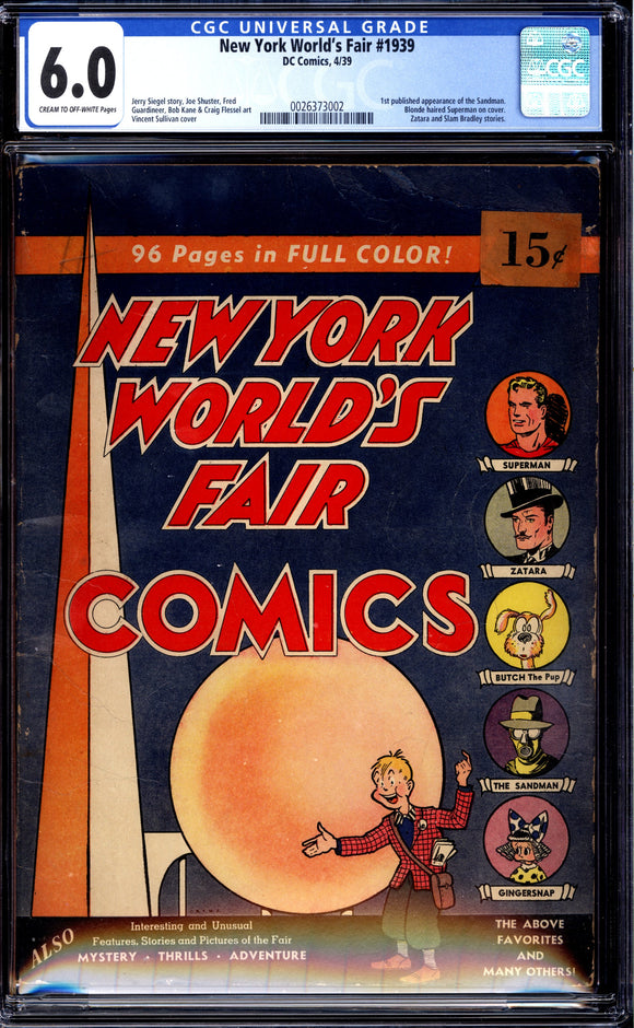 New York World's Fair #1939 CGC 6.0 1939 1st Blonde Hair Superman! RARE