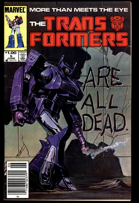 Transformers #5 VF/NM (1985) 1st Shockwave cover ~CPV~
