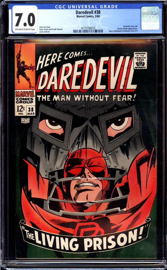 Daredevil #38 CGC 7.0 (Marvel 1968) Doctor Doom Cover & Appearance!