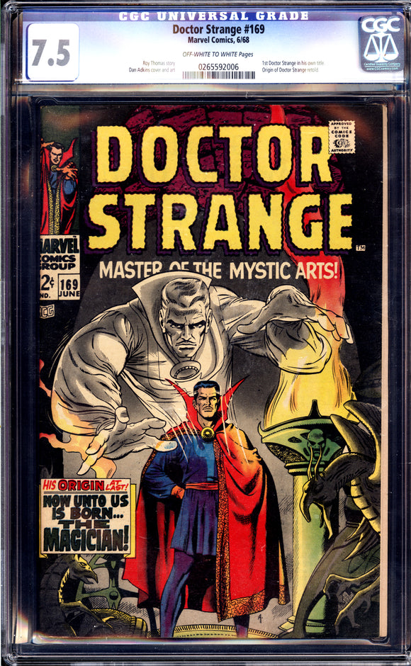 Doctor Strange #169 CGC 7.5 (1968) 1st Solo Title! Origin Retold!