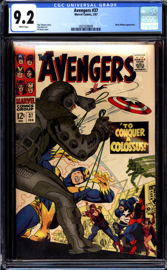 Avengers #37 CGC 9.2 (1967) Black Widow appearance!