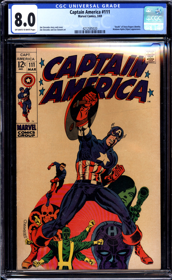 Captain America #111 CGC 8.0 (1969) Classic Steranko cover and story!