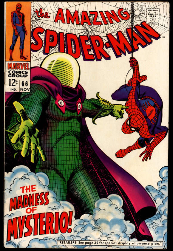 Amazing Spider-Man #66 FN- (1968) Classic Mysterio cover!