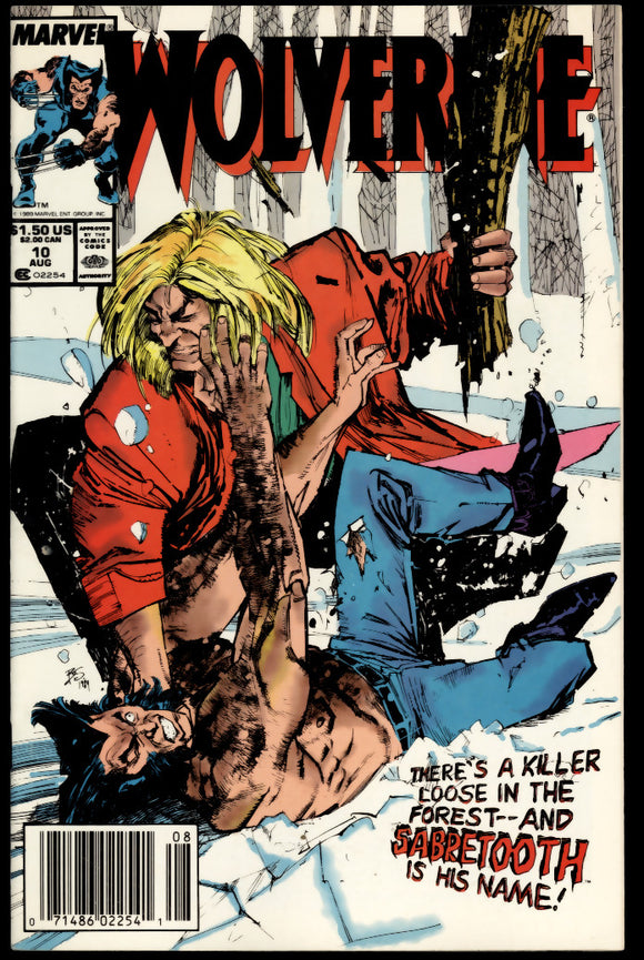 Wolverine #10 NM- (1989) Wolverine vs Sabretooth ~NEWSSTAND~