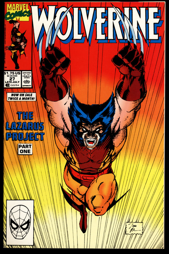 Wolverine #27 Marvel 1990 (NM-) Iconic Jim Lee NES Cover