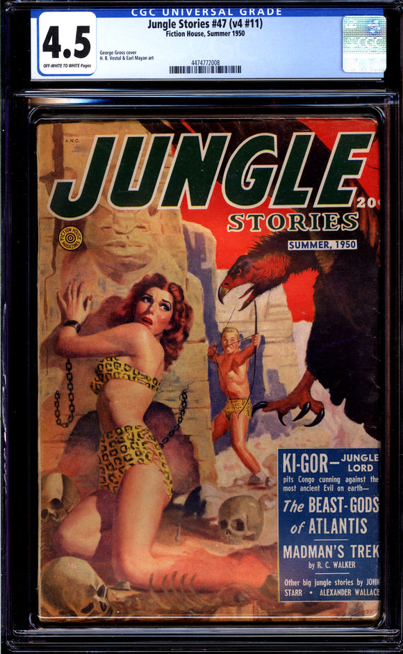 Jungle Stories Vol. 4 #47 CGC 4.5 (1950) Good Girl Art! Pulp Magazine