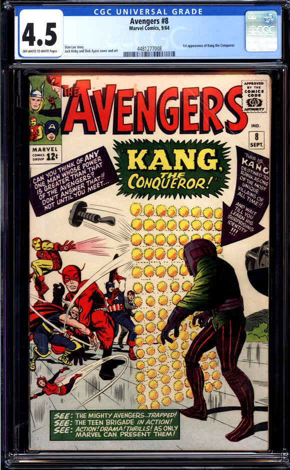 Avengers #8 CGC 4.5 (1964) 1st App. of Kang the Conqueror!