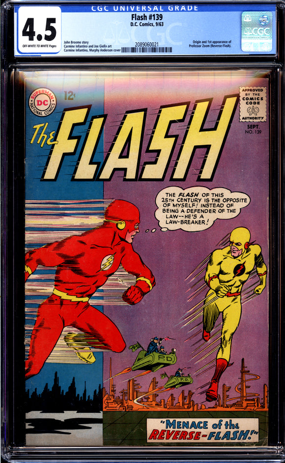 Flash #139 CGC 4.5 (1963) 1st App. of Professor Zoom (Reverse Flash)