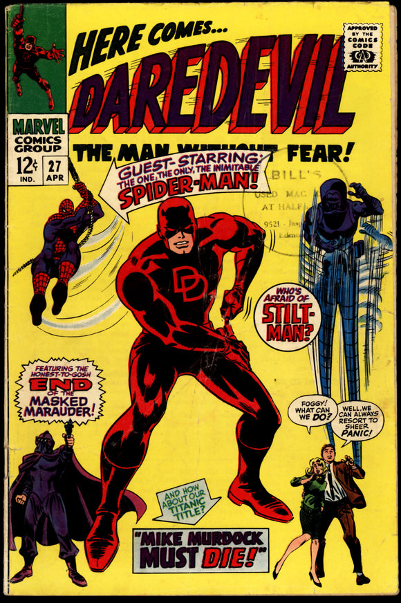 Daredevil Vol. 1 #27 Marvel 1967 (G/VG) Manufactured w/ No Top Staple