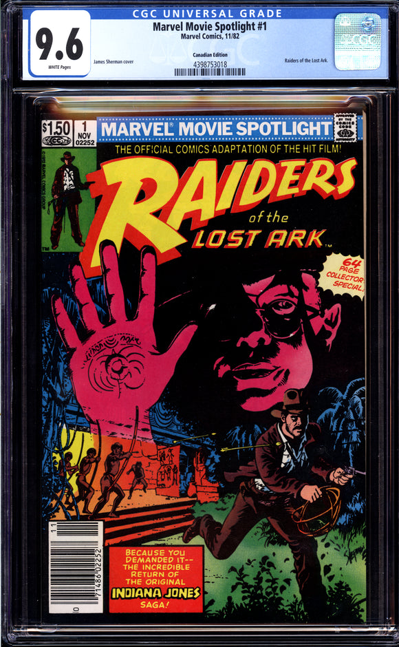 Marvel Movie Spotlight #1 CGC 9.6 (1982) Highest Graded Copy! CPV!