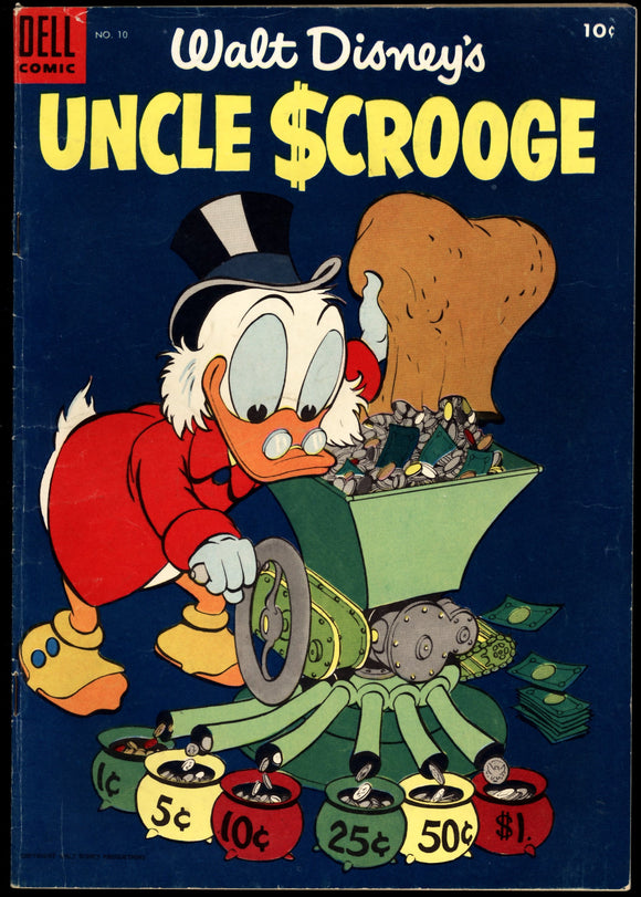 Walt Disney's Uncle Scrooge Vol. 1 #10 Dell 1955 (FN-) Carl Barks Art