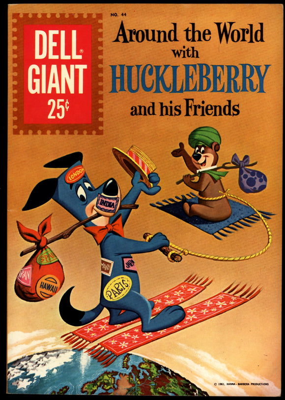 Around the World with Huckleberry & His Friends #44 Dell Giant 1961 VF+