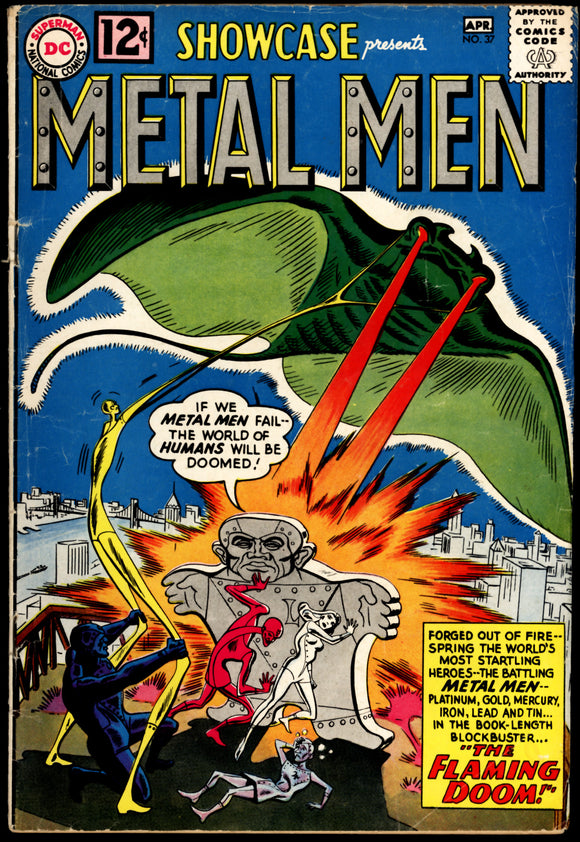 Showcase #37 VG- (1962) 1st appearance of Metal Men!