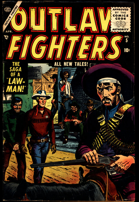 Outlaw Fighters #5 VG/FN (1955) Atlas Out Laws Pre Code!