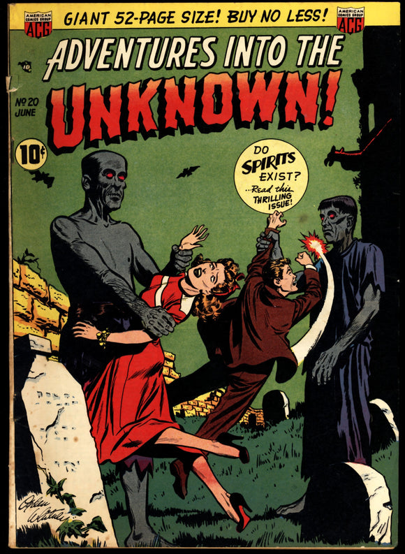 Adventures into the Unknown #20 VG/FN (1951) Pre Code Zombies Cover!