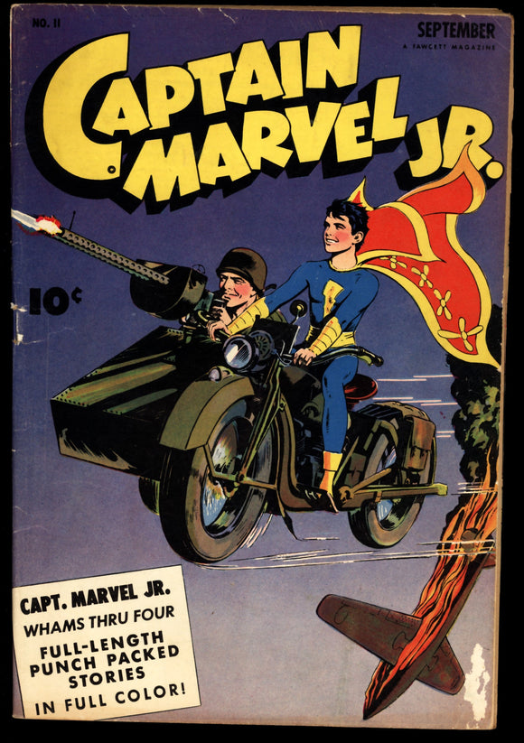 Captain Marvel Jr. #11 VG (1942) Qualified Page cut out Mac Raboy Cover!