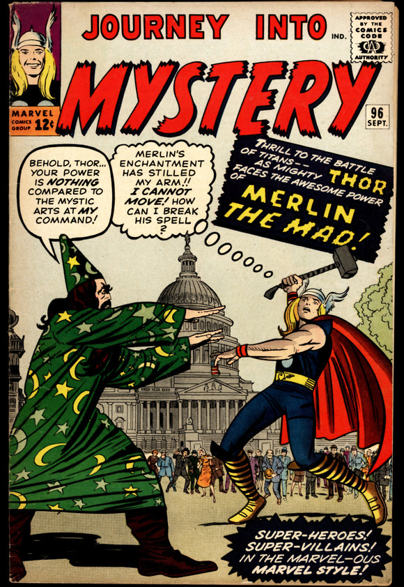 Journey Into Mystery #96 FN- (1963) 1st App. of Merlin the Mad!
